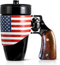 Pukomc Novelty Ceramic Coffee Mug with Revolver Handle - Ergonomic