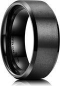 Tungsten Men's Wedding Ring 6mm-10mm - Matte with Beveled Polished