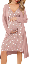 Maternity Nursing Gown and Robe Set - Comfortable Nursing & Delivery