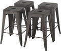 24 in Bronze Metal Counter Height Bar Stools Set of 4 - Stackable