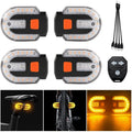 4Pcs Turn Signals for Bicycles with Alarm and USB Charging