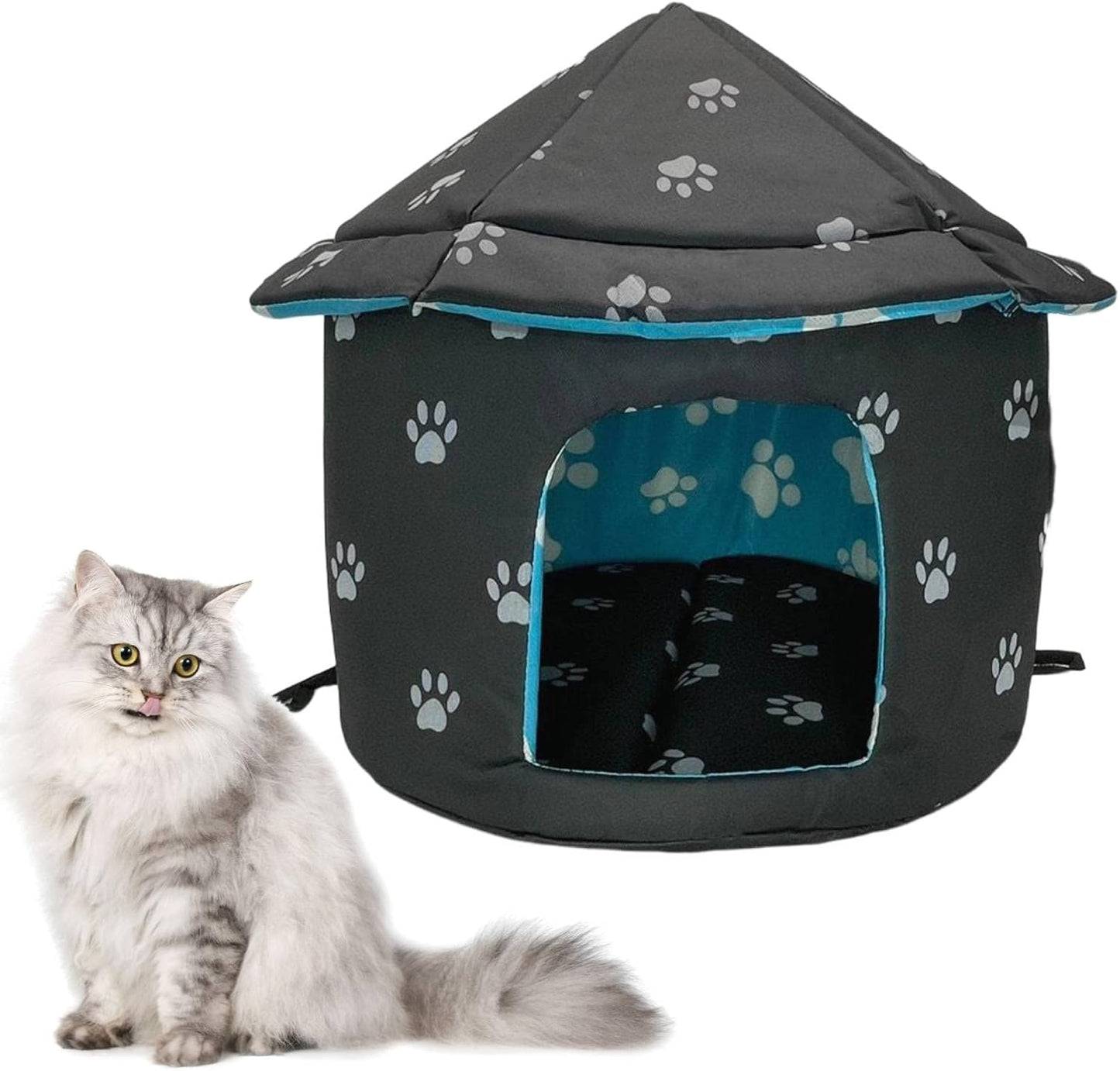 Fhiny Waterproof Outdoor Cat House - Winter Warmth!