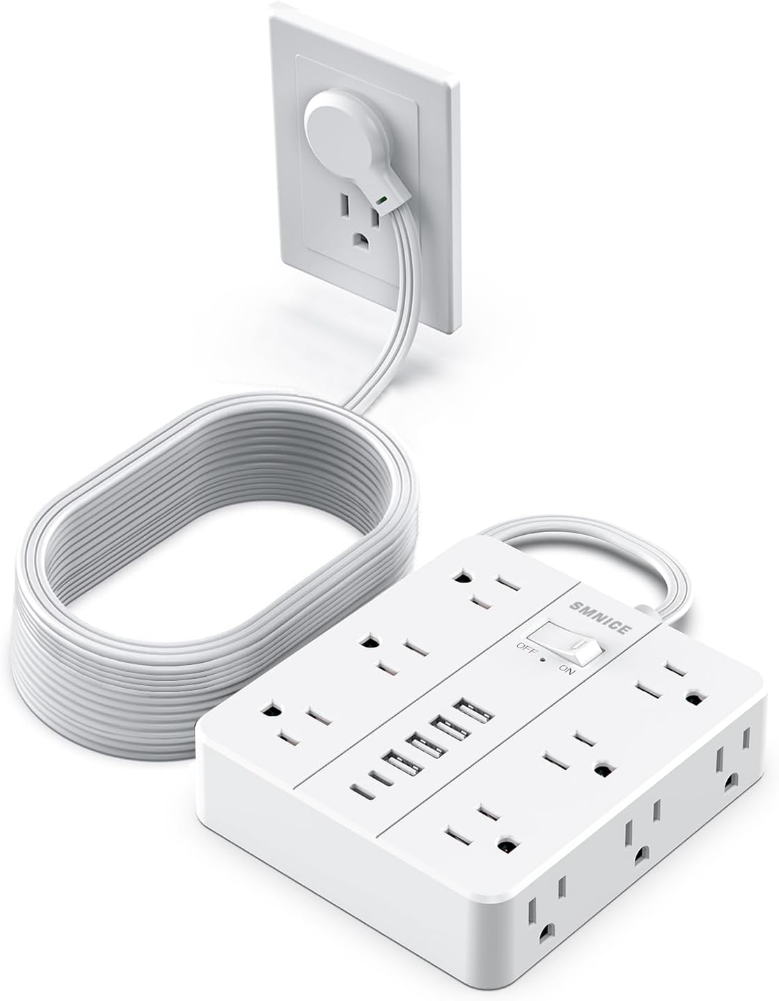 Power Strip Surge Protector with 20ft Cord and 12 Outlets