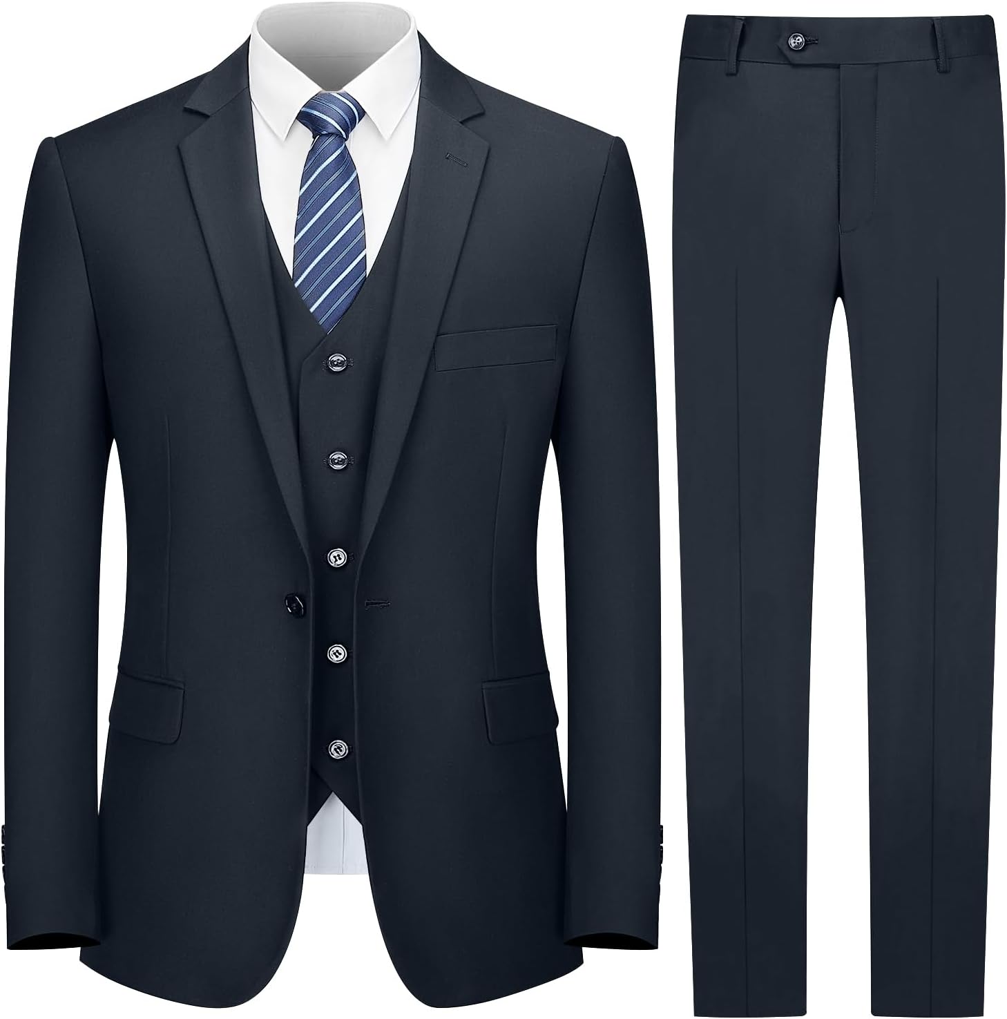 Cooper & Nelson Men's Slim Fit 3 Piece Suit Tuxedo Set Review
