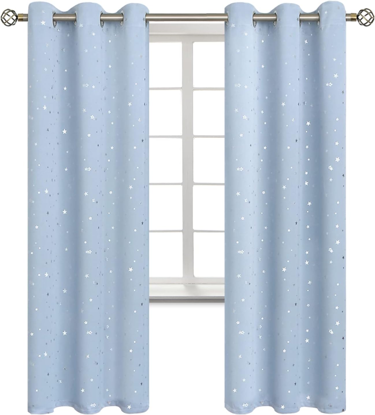 Star Room Darkening Curtains for Kids Bedroom - 42 x 84 Inch