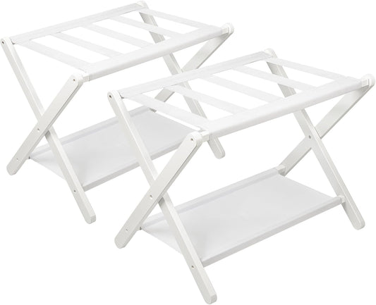 Bamboo Luggage Rack Set of 2 for Guest Room and Hotel Use