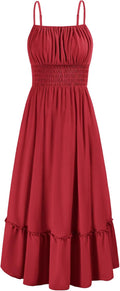 GRACE KARIN Womens Summer Smocked Ruffle Maxi Dress - Beach Ready
