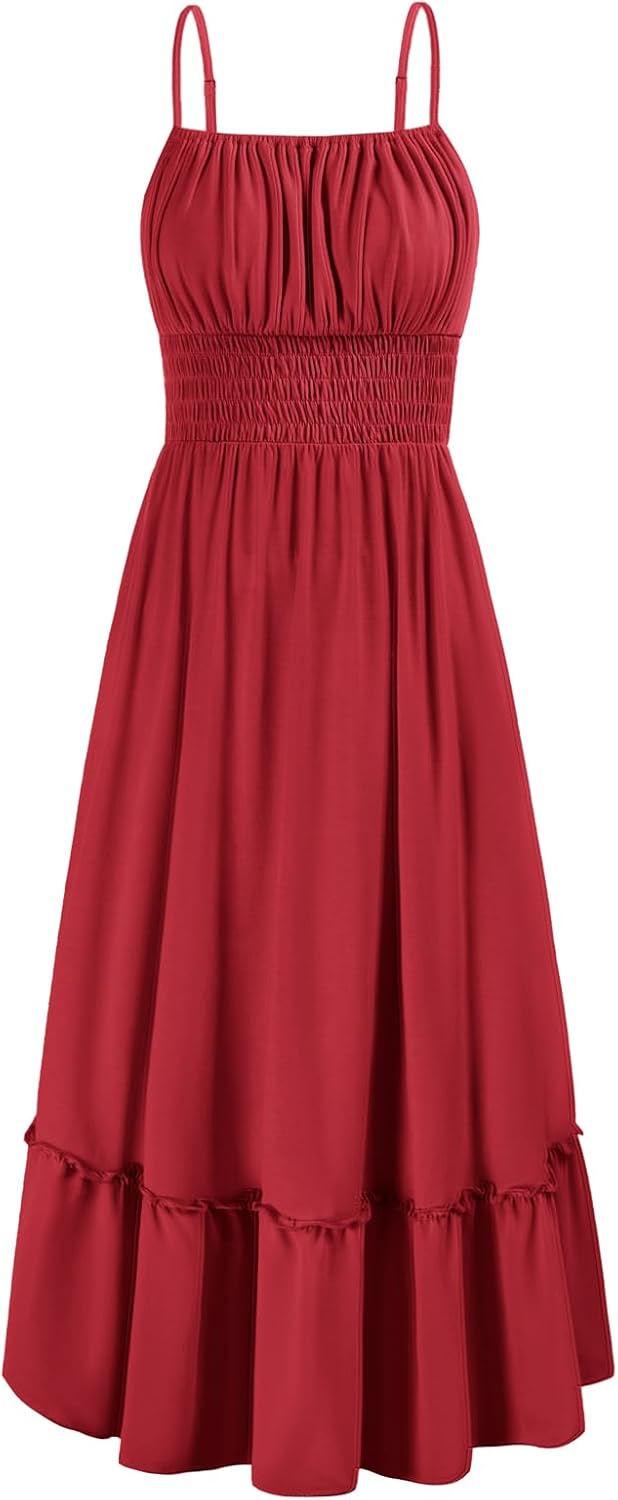 GRACE KARIN Womens Summer Maxi Dress with Pockets and Ruffles