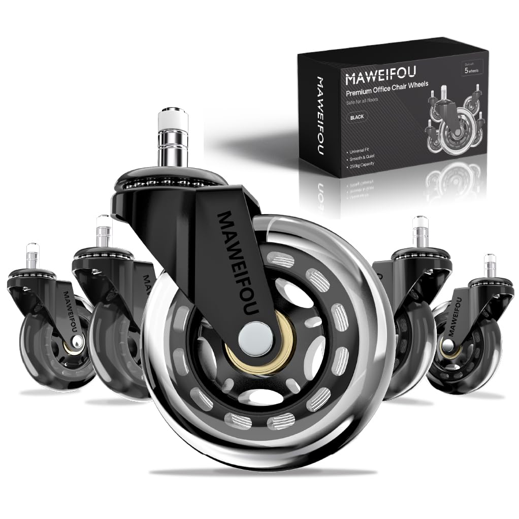 Silent Heavy Duty Caster Wheels - Universal Fit - Set of 5