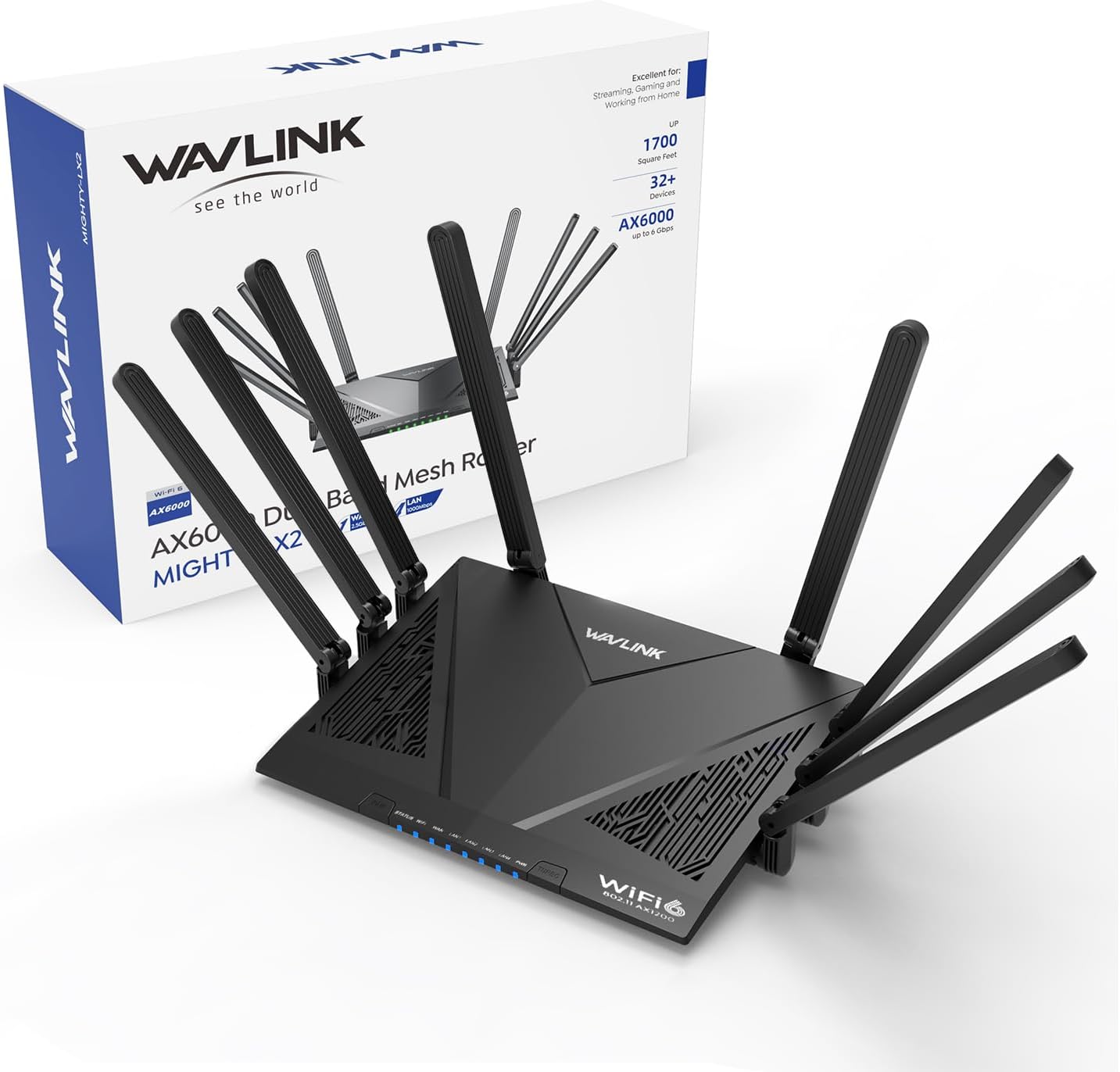 WAVLINK AX6000 Dual Band WiFi 6 Router for Large Homes