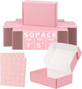 7x5x2 in Pink Shipping Boxes for Packaging Mailing - Durable Small Box