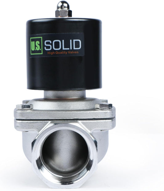 1-1/2 in Solenoid Valve - 12V DC Stainless Steel Electric Valve