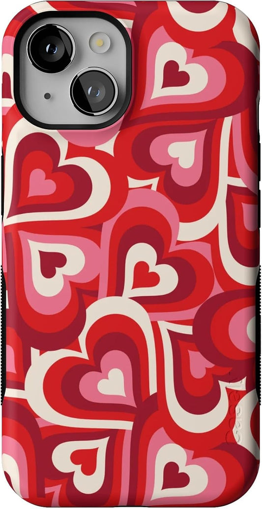 Casely iPhone 14 Case - Love Song Remix with Ombre Hearts Design