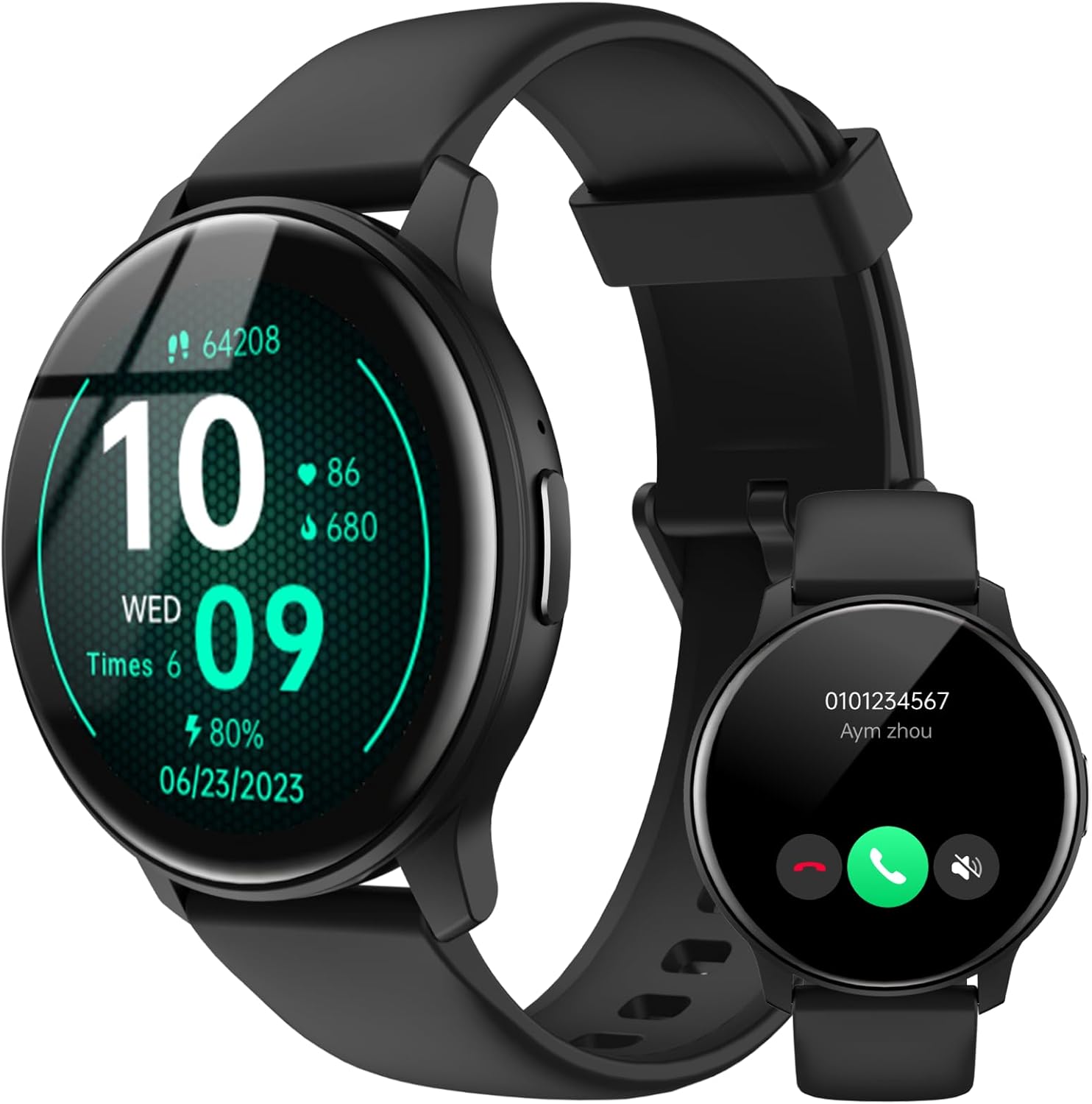 JeeJTek Smartwatch: Answer Calls, 100+ Sport Modes, IP68, Heart Rate