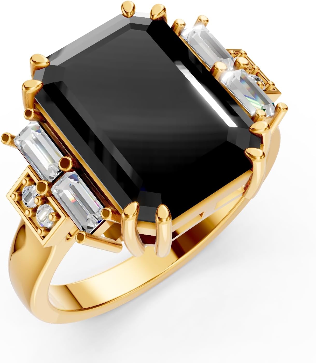 Unique Handmade Genuine Black Onyx 925 Sterling Silver Ring