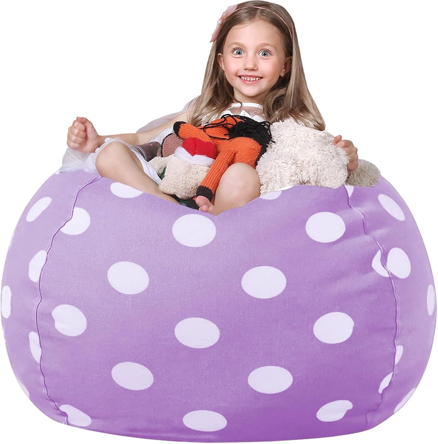 WEKAPO Stuffed Animal Storage Bean Bag Chair for Kids Fun