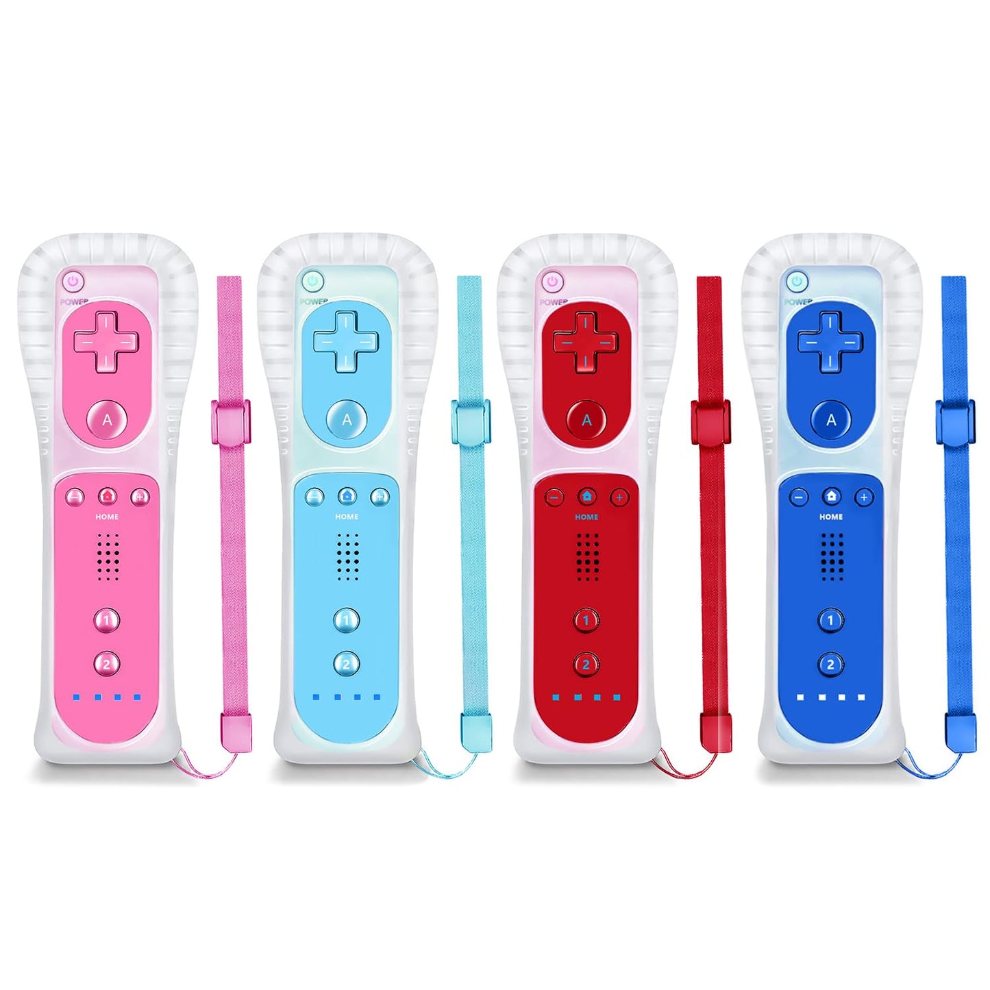 NC Wii Controller 4 Pack with Silicone Case for Gaming Fun