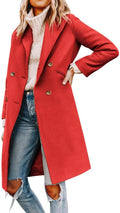 Yousify Womens Notched Lapel Double Breasted Pea Coat (Style JMNP)