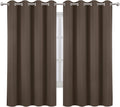 Chocolate Brown Blackout Curtains 66 x 63 in - Thermal Room Darkening