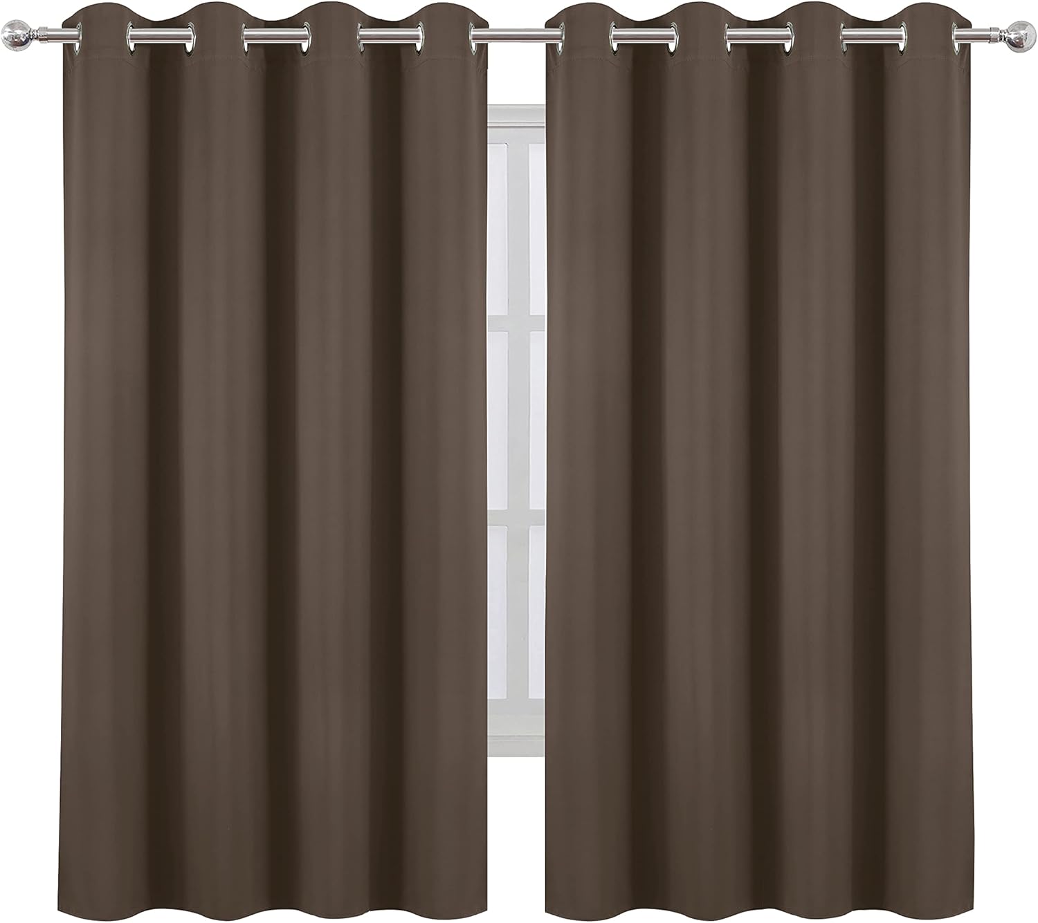 LEMOMO Chocolate Brown Blackout Curtains for Total Darkness