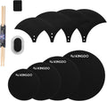Kingdo 11 Pieces Cymbals Mute Pads Set with Snare Pad - Quiet Practice