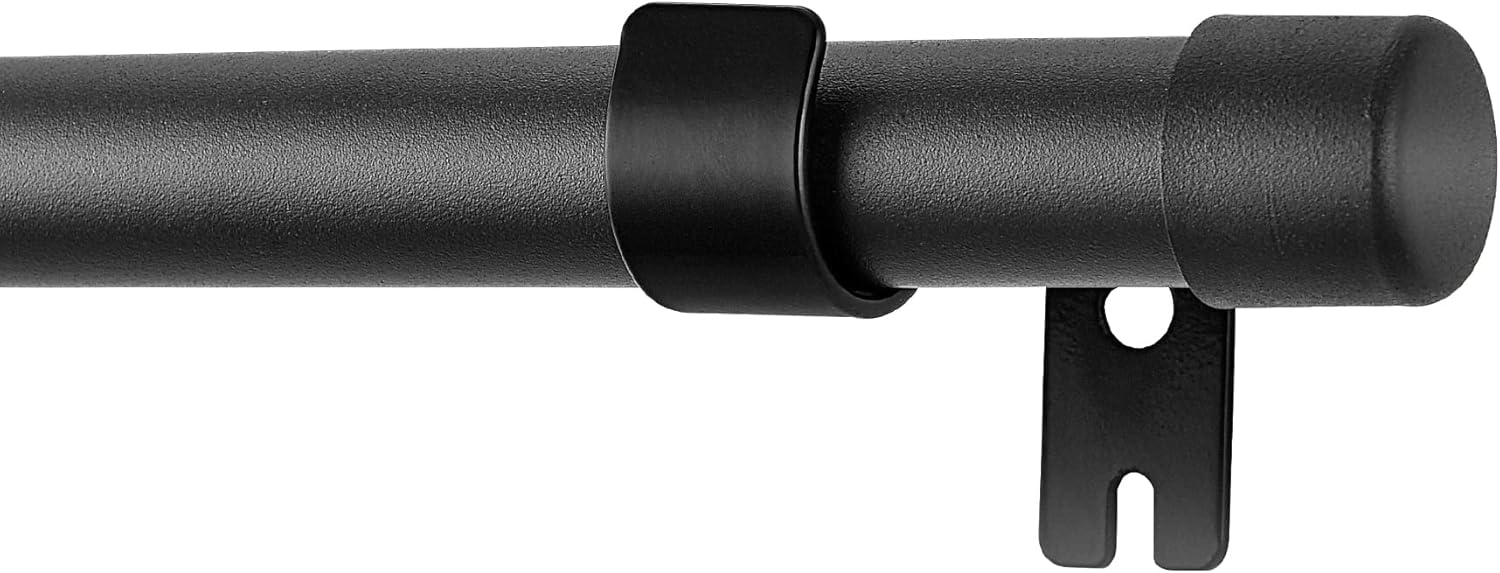 Adjustable Heavy Duty Black Curtain Rod 48-84 inch