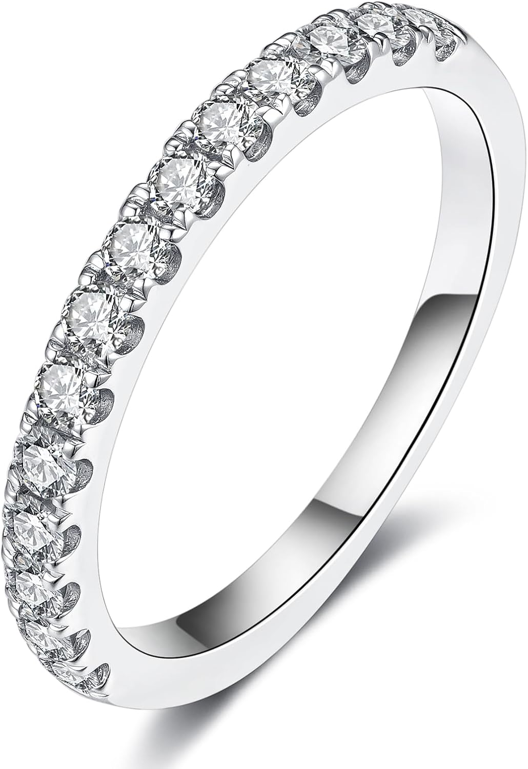 IMOLOVE Lab Grown Diamond Wedding Bands in 18K White Gold