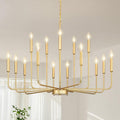 Gold Chandeliers for Dining Room Light Fixture Over Table - Modern