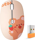 Cute Bluetooth Wireless Mouse with 2.4GHz USB Receiver - Silent
