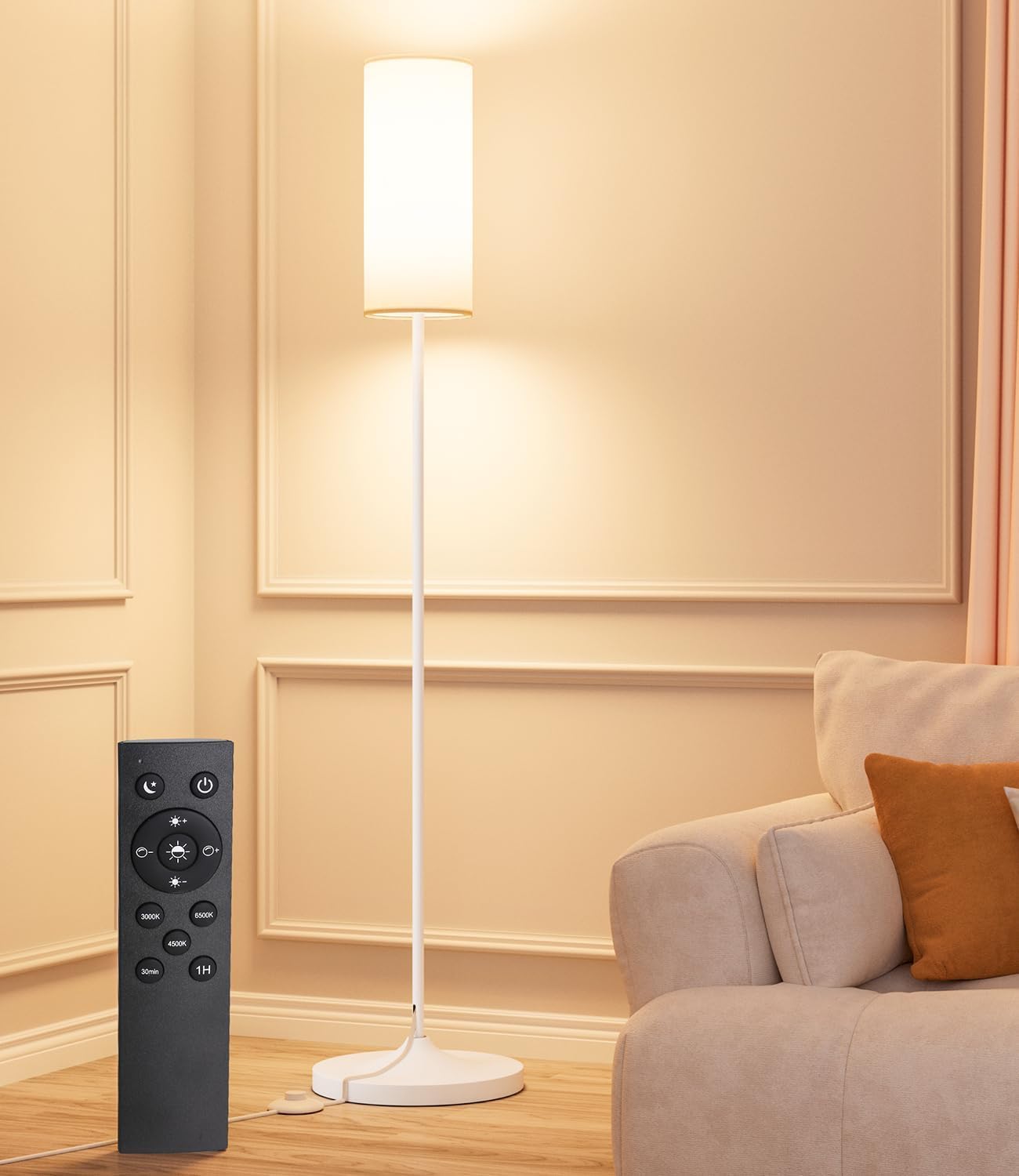 Luckystyle LED Floor Lamp for Living Room with Remote Control