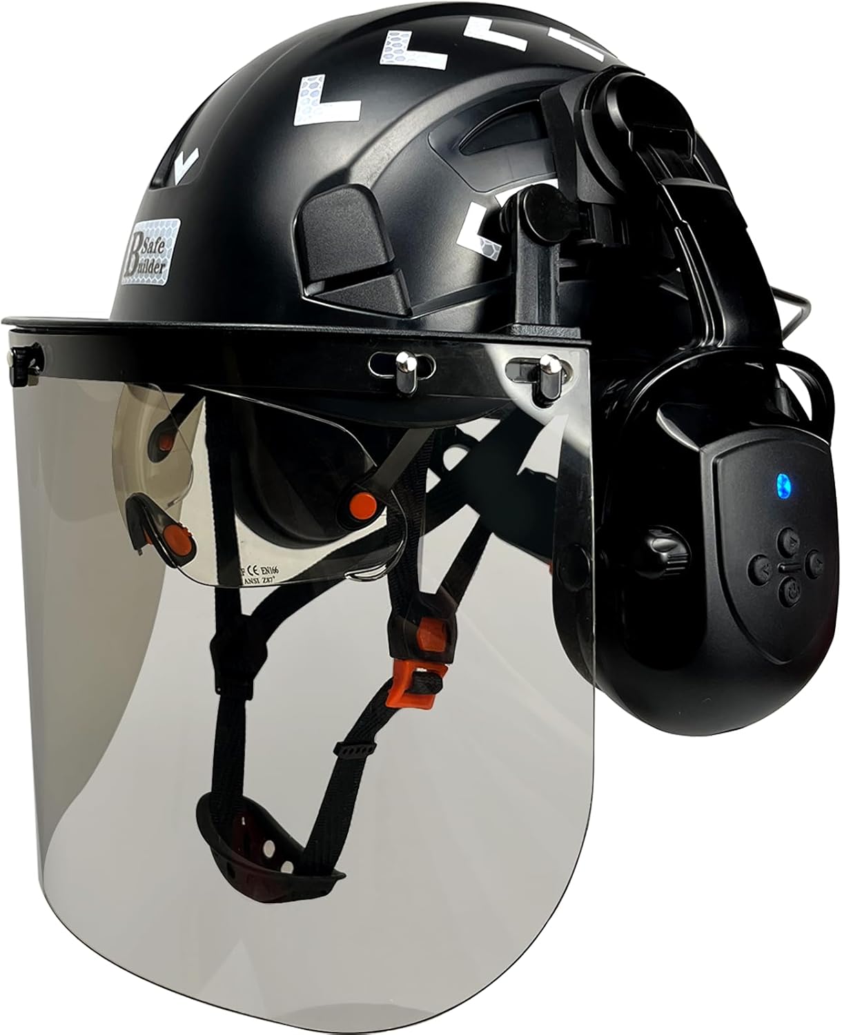 Forestry Chainsaw Safety Helmet with Bluetooth Ear Muffs and Visor