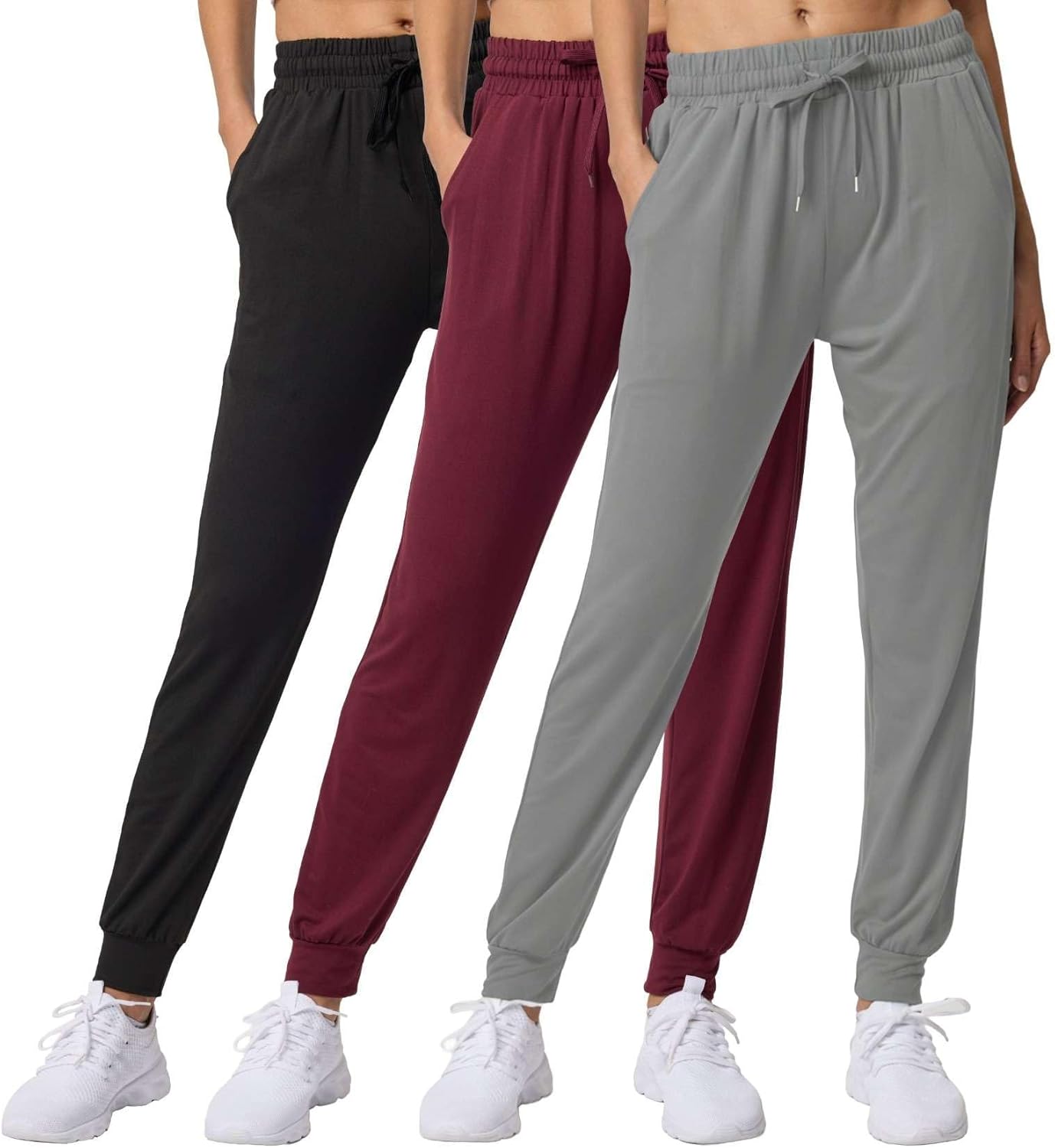 Women's Ultra-Soft Lounge Joggers with Pockets - 3 Pack