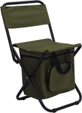 Portable Foldable Camping Chair with Cooler Bag - Compact Backrest