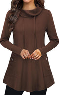 Bulotus Womens Cowl Neck Asymmetrical Tunic for Leggings - Cozy Fit