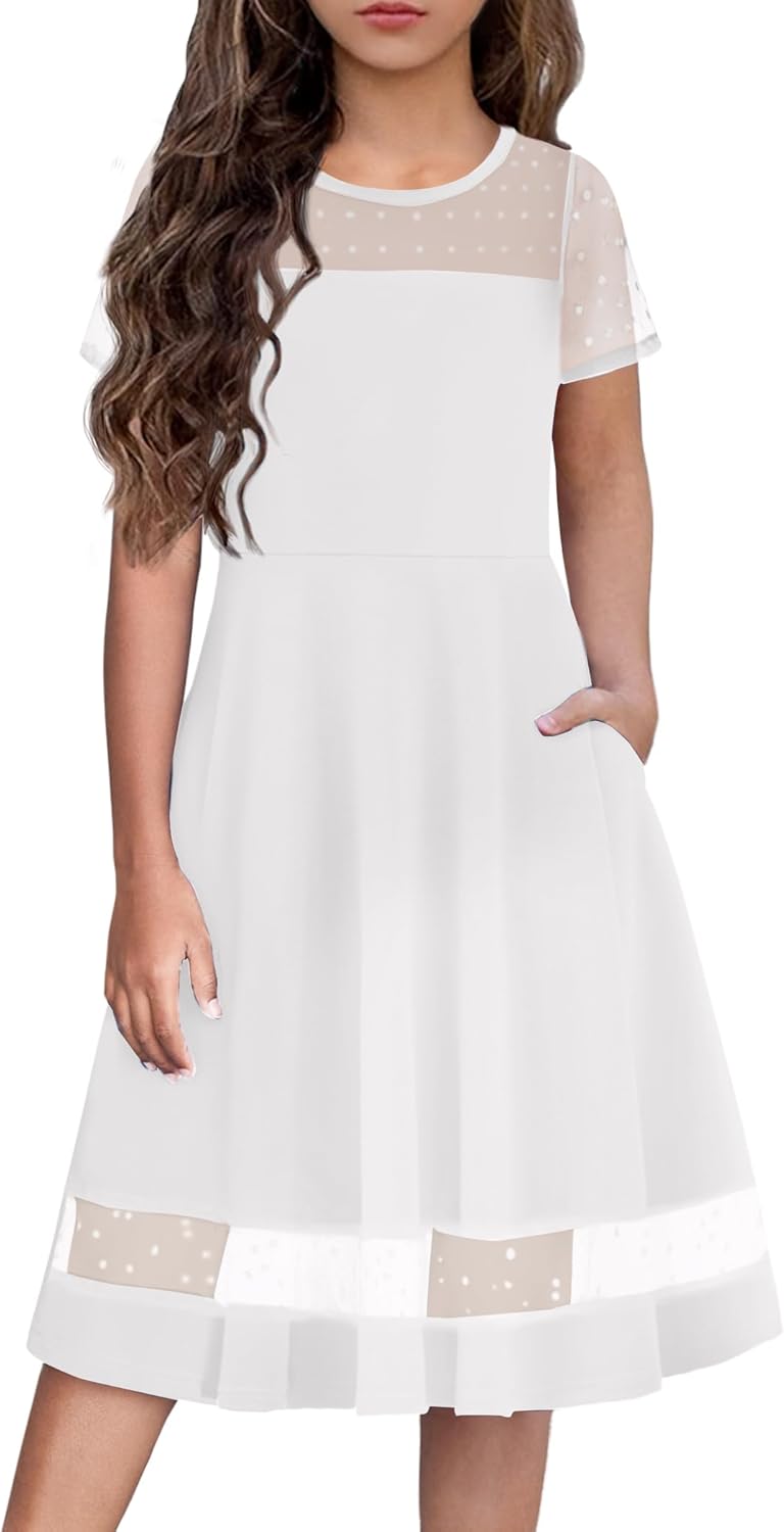 Arshiner Tween Girls Dress with Pockets for Parties and Events