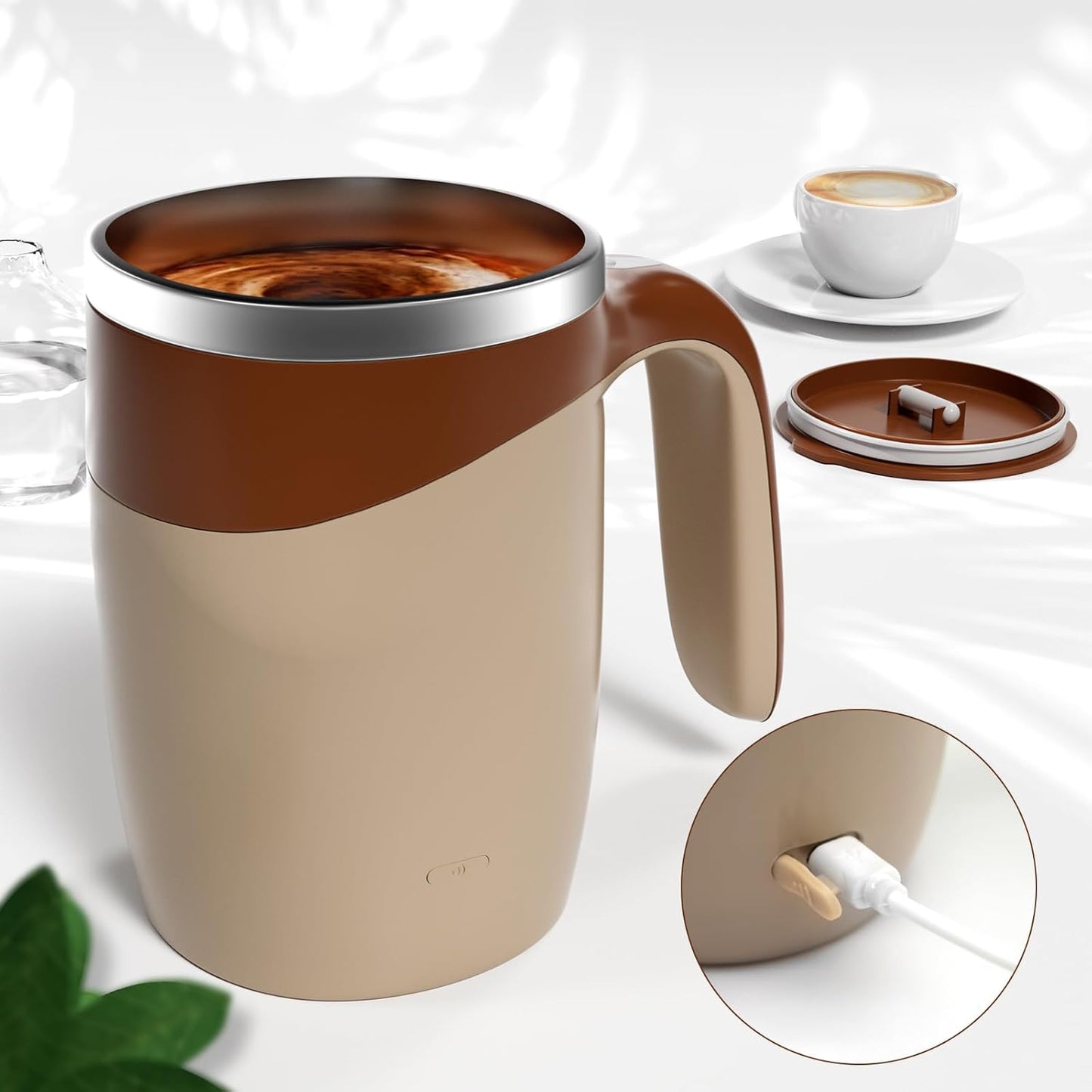 Rechargeable Self Stirring Coffee Mug - Effortless Mixing!
