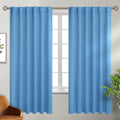 BGment Sky Blue Rod Pocket and Back Tab Curtains - Thermal Blackout