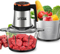 5-Speed Electric Food Chopper with Dual Bowls for Versatile Prep