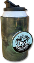 Chill-N-Reel Fishing Can Cooler - Hard Shell Drink Holder with Reel