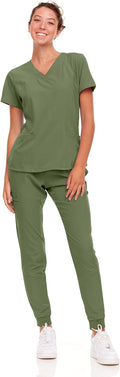Natural Uniforms Womens Cool Stretch Jogger Scrub Set (Style RGF6)