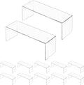 12 Pack Large Acrylic Risers Display Stands - Clear Organizer Risers