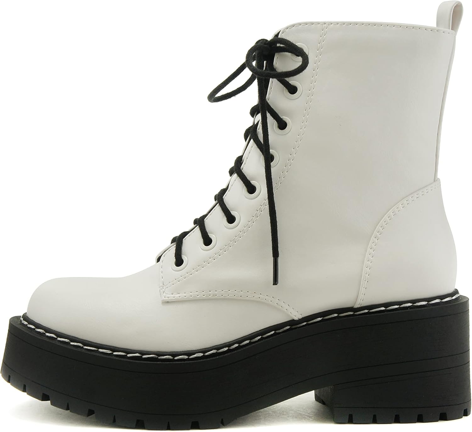 Soda FLING Women Chunky Lug Sole Lace Up Combat Ankle Boot