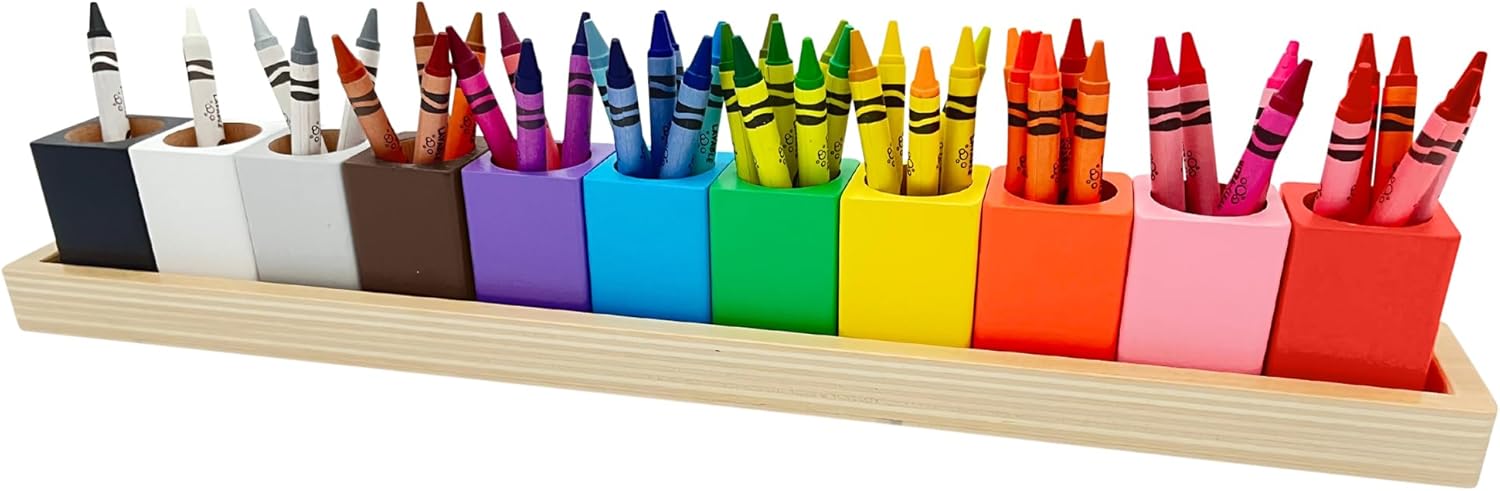 Montessori Crayon Holder for Kids - Perfect Craft Organizer