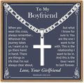 IEFLIFE Silver Figaro Chain Cross Necklace for Teen Boys Gifts