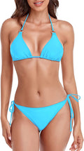 Women's Triangle Bikini Set - Skimpy Halter Ring Top for Long Legs