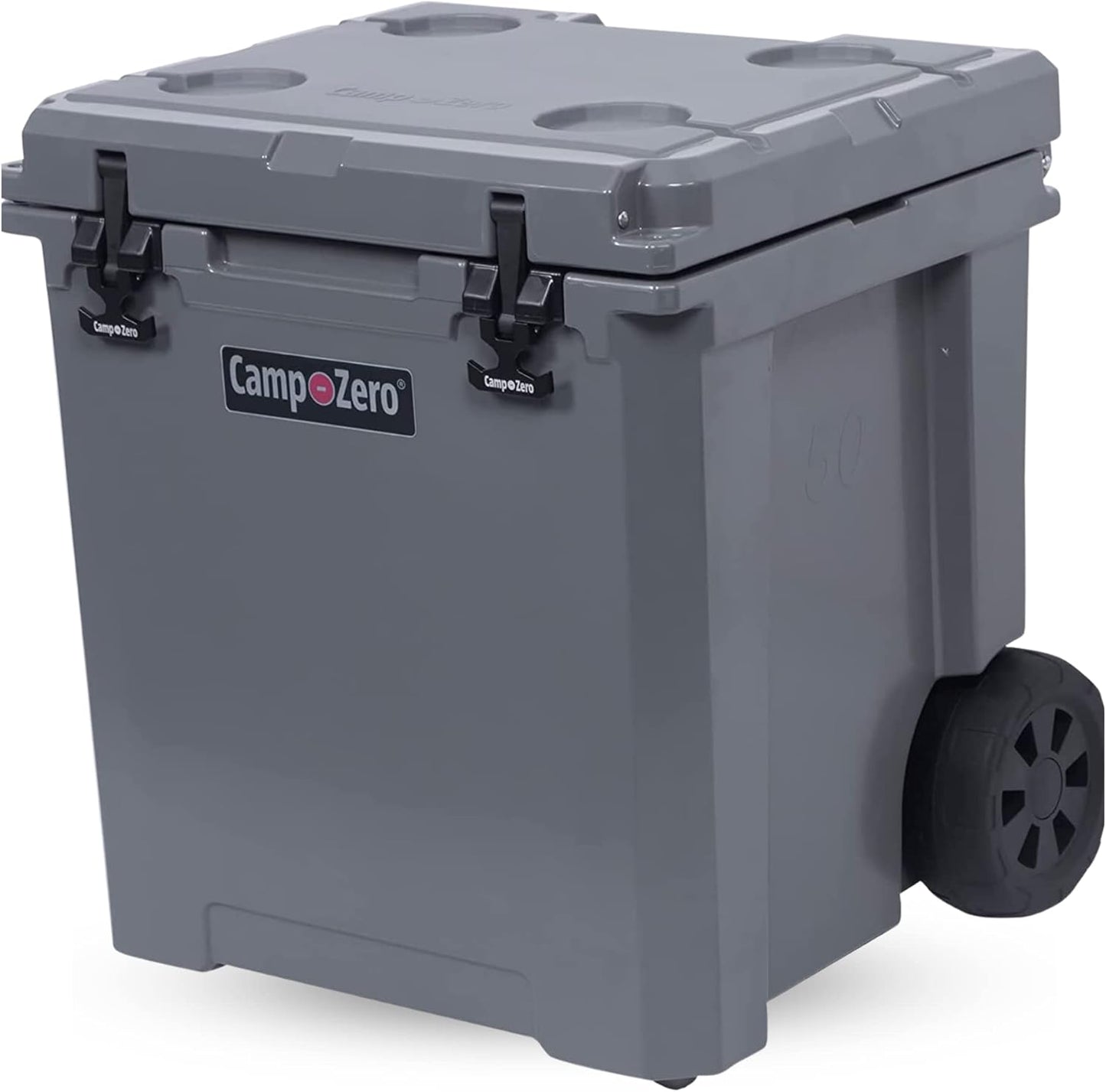 CAMP-ZERO 50L Hard Cooler: Easy-Roll Wheels & Aluminum Handle