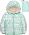 Lovekider Girls Metallic Shine Hooded Puffer Jacket - Packable Warmth