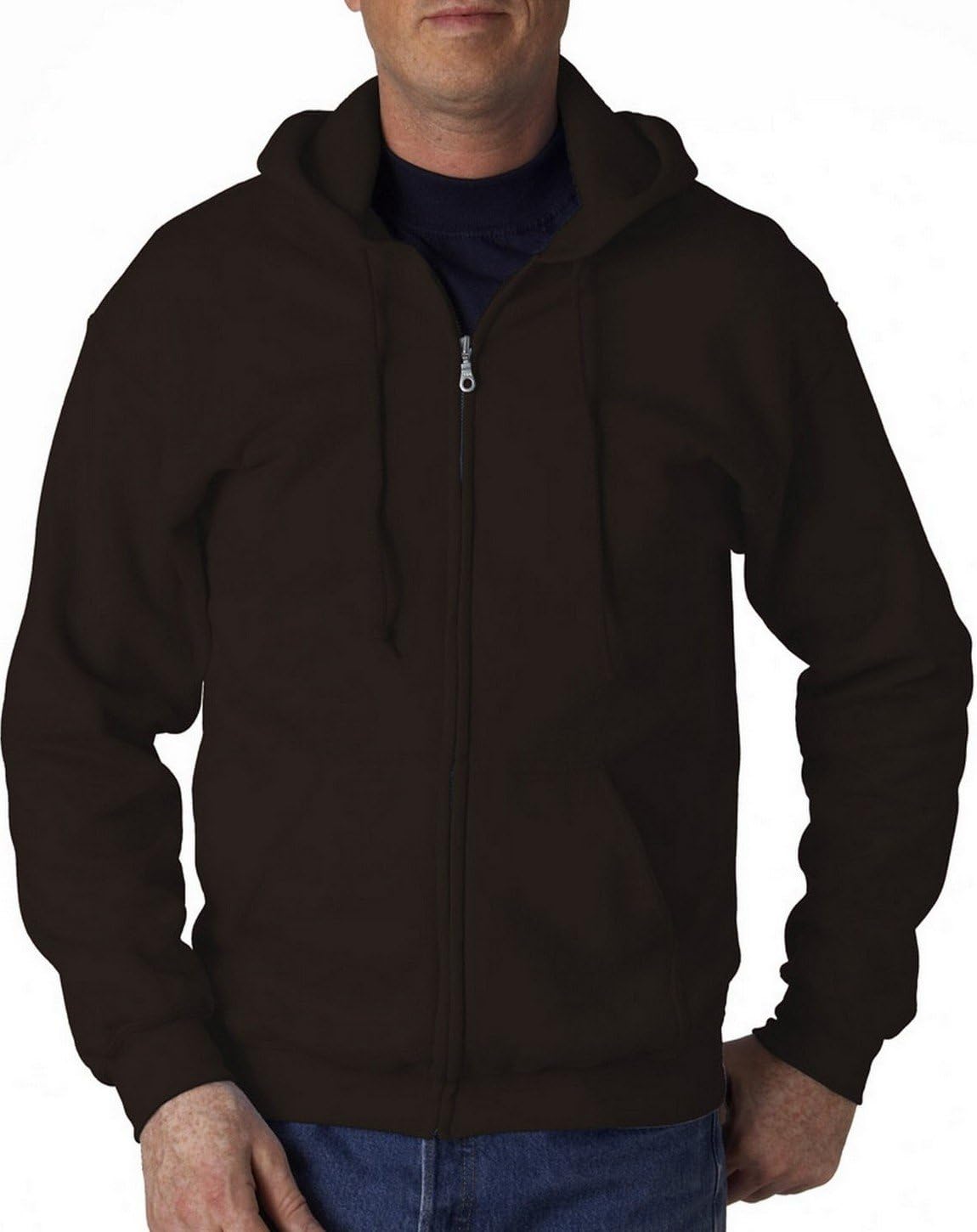 18600 Zip Fleece Sweatshirt in Dark Chocolate for Comfort