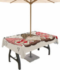 Waterproof Love Heart Tablecloth with Umbrella Hole, 60x102in