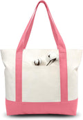 Canvas Tote Bag 3-Pack with External Pocket - Durable, Spacious